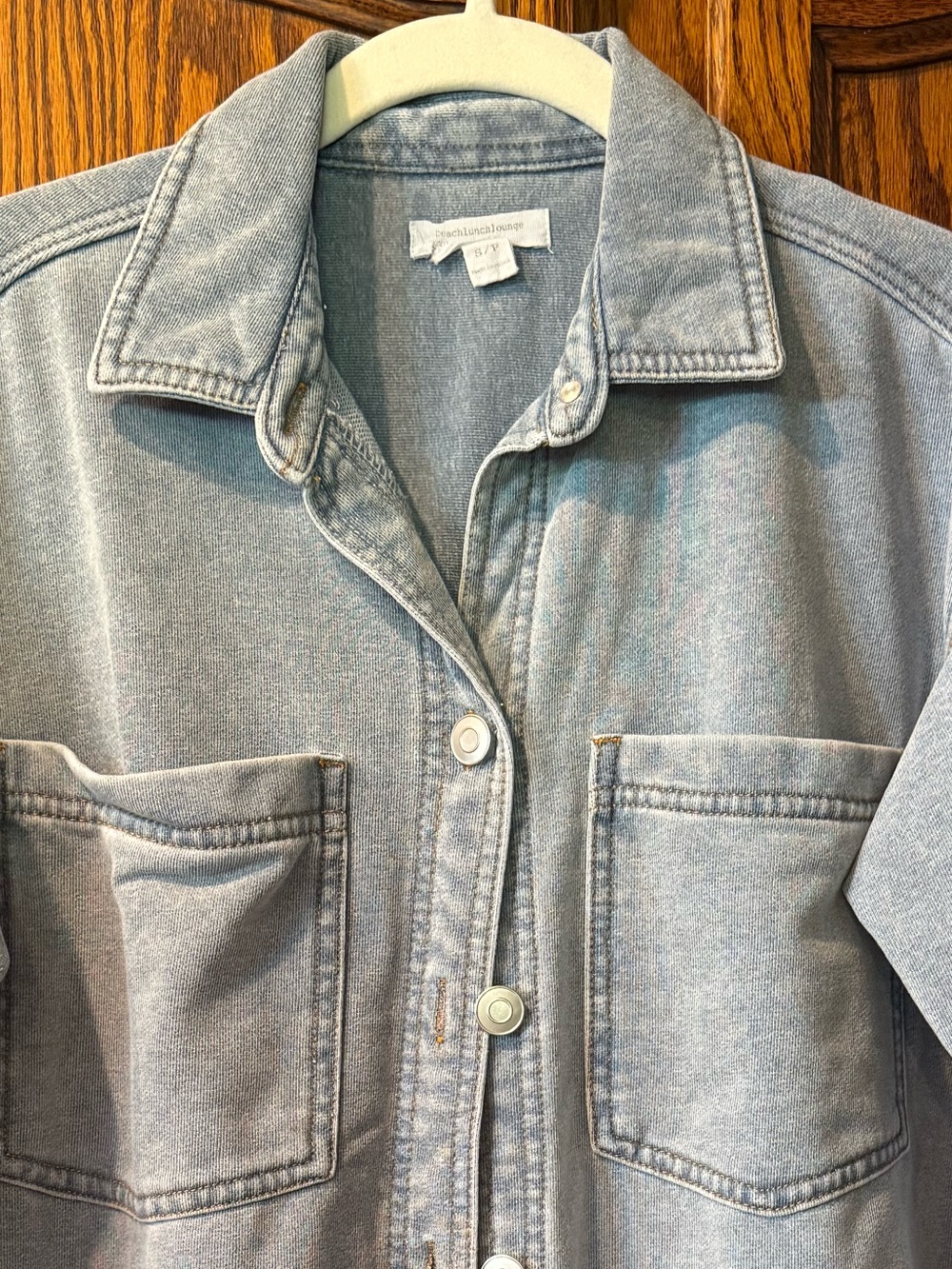 EUC BeachLunchLounge Soft Denim Shacket – Size S – Chambray Mineral Blue
